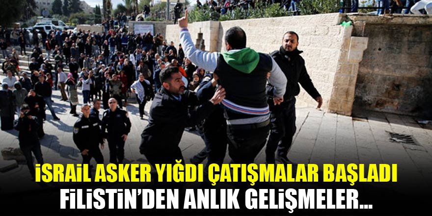 İsrail polisi ve göstericiler çatışıyor