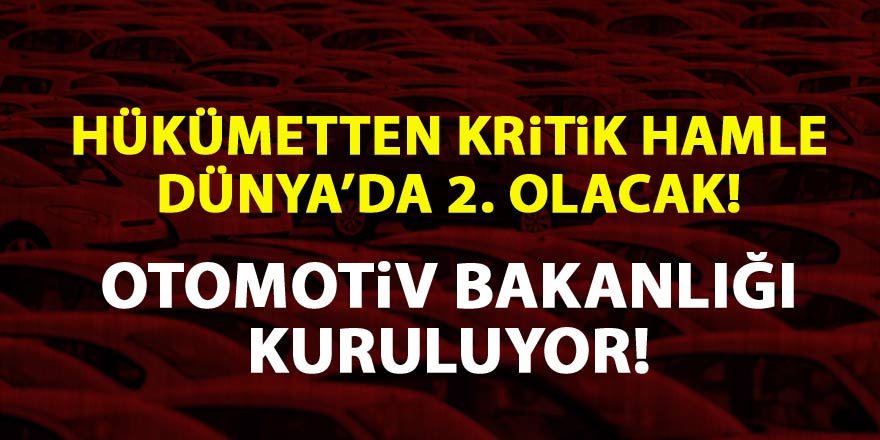 Kritik hamle! Yeni bakanlık kuruluyor