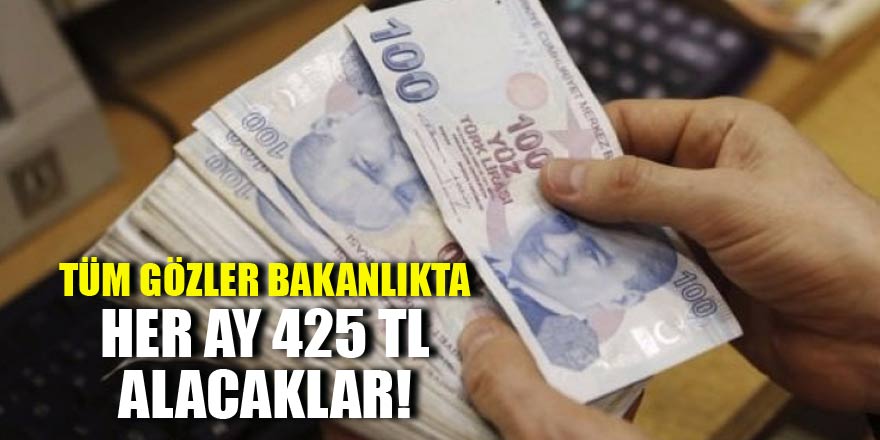 Tüm gözleri bakanlıkta! Her ay 425 TL alacaklar
