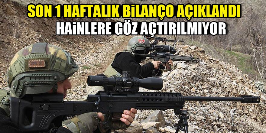Son bir haftalık bilanço açıklandı