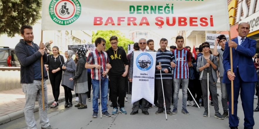 Bafra’da engelliler için farkındalık yürüyüşü