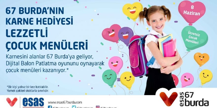67 Burda’dan öğrencilere karne hediyesi