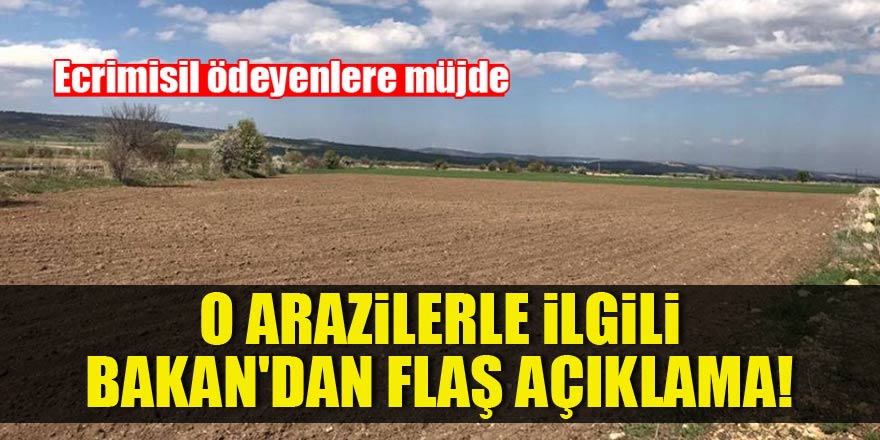O arazilerle ilgili Bakan'dan flaş açıklama