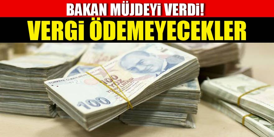 Bakan müjdeyi verdi! Vergi ödemeyecekler