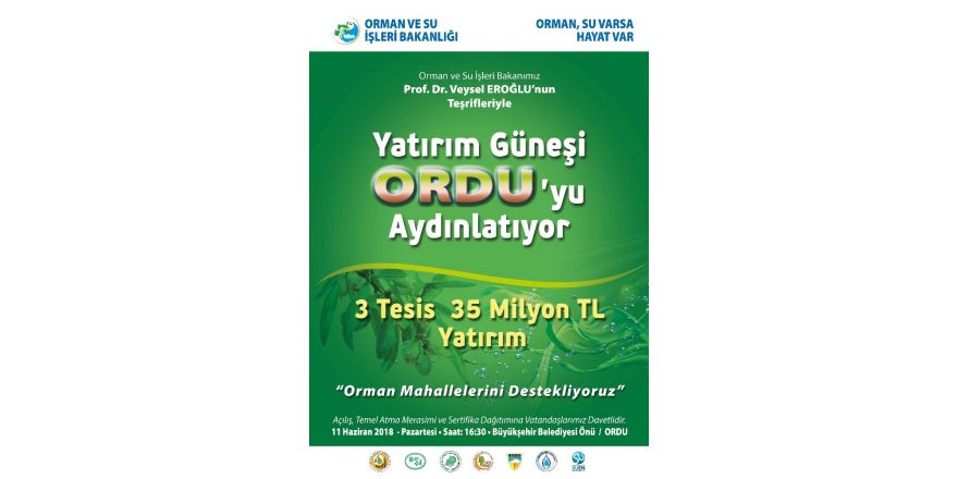 Ordu’da ormana 35 milyonluk yatırım