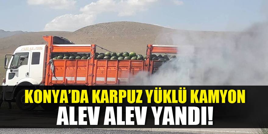 Karapınar'da kamyon yangını