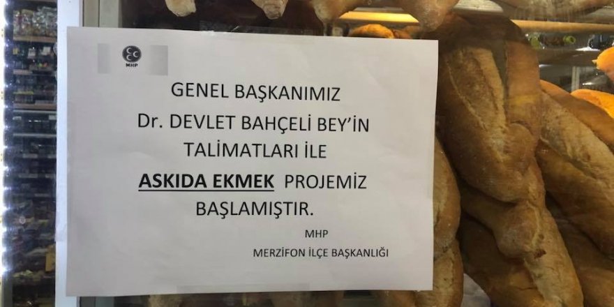 Merzifonlular Bahçeli’nin çağrısıyla askıda ekmek projesini başlattı