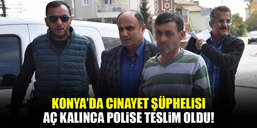 Cinayet şüphelisi, aç kalınca polise teslim oldu