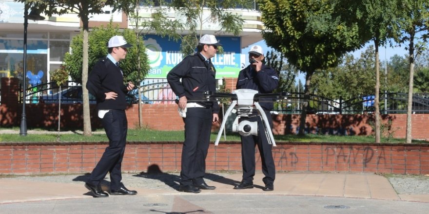 Adıyaman’da drone ile trafik uygulaması yapıldı