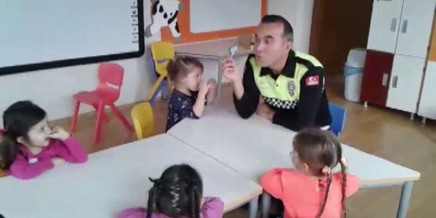 Trafik polisinden öğrencilere trafik eğitimi
