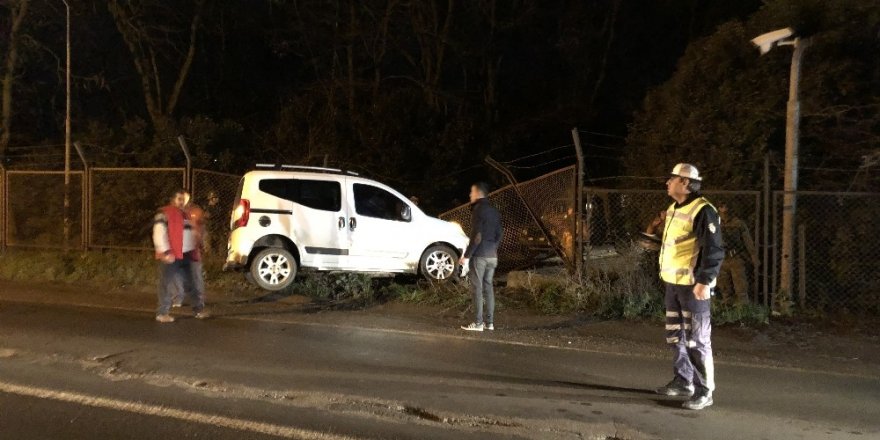 Kontrolden çıkan araç askeri bölgeye girdi