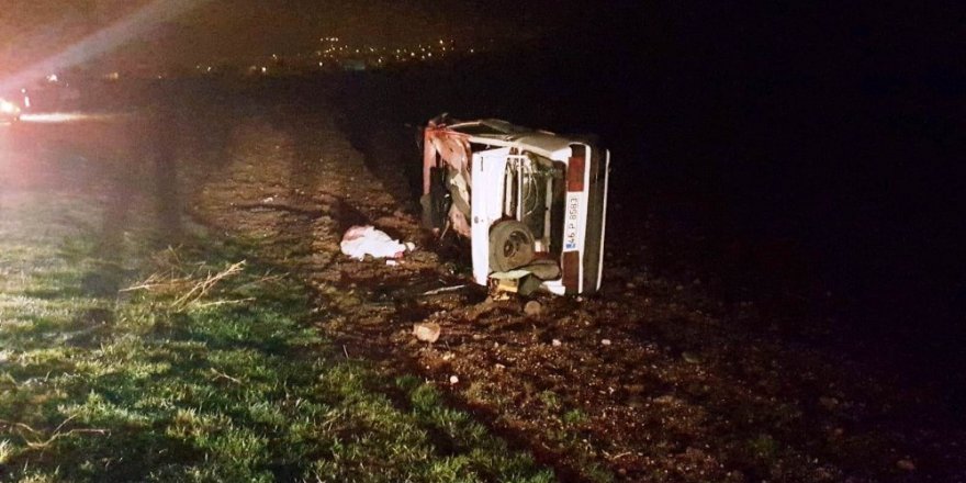 Yoldan çıkan otomobil takla attı: 1 ölü, 1 yaralı