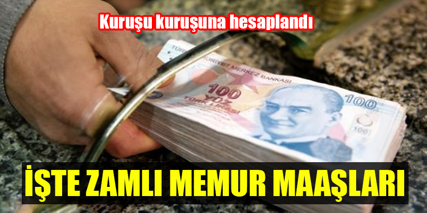 Kuruşu kuruşuna memur maaşları zamlı listesi