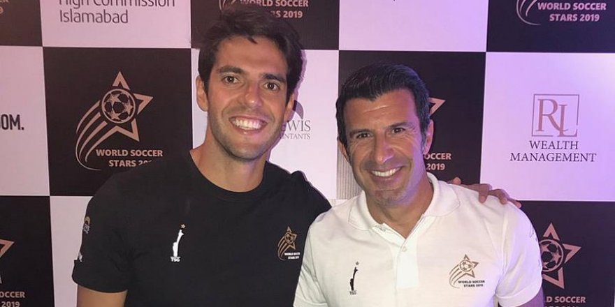 Futbol efsanesi Figo ve Kaka Pakistan'da
