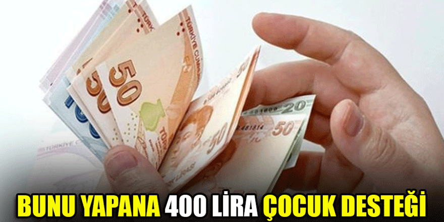 Bunu yapana 400 lira çocuk desteği