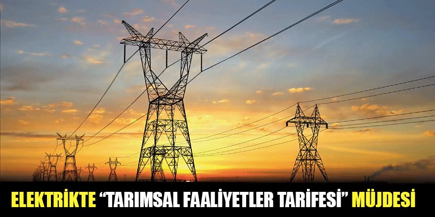 Elektrikte 'tarımsal faaliyetler tarifesi' müjdesi