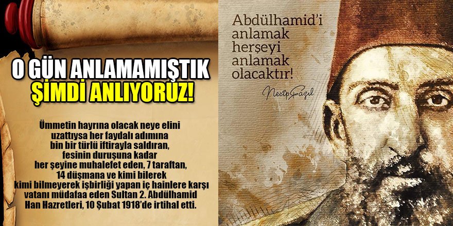 O gün anlamamıştık şimdi anlıyoruz!