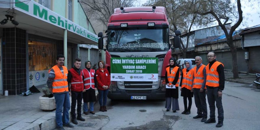 Konya'dan Cizre'ye ayni yardım gönderildi