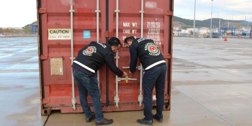 İzmir Aliağa Limanı’nda 500 bin paket kaçak sigara ele geçirildi