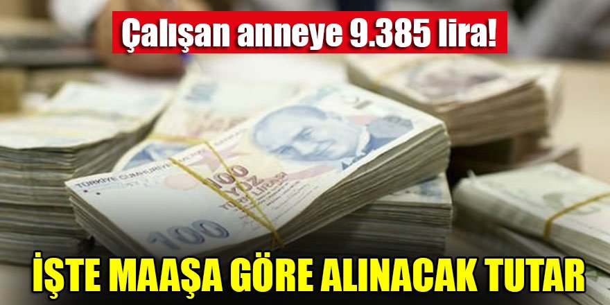 Çalışan anneye 9.385 lira! İşte maaşa göre alınacak tutar