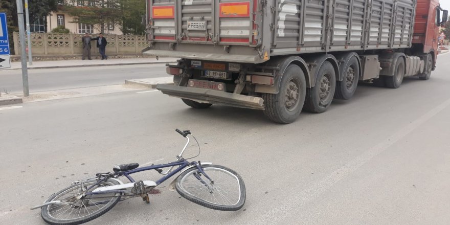 Konya'da kamyon, bisikletle çarpıştı: 1 yaralı