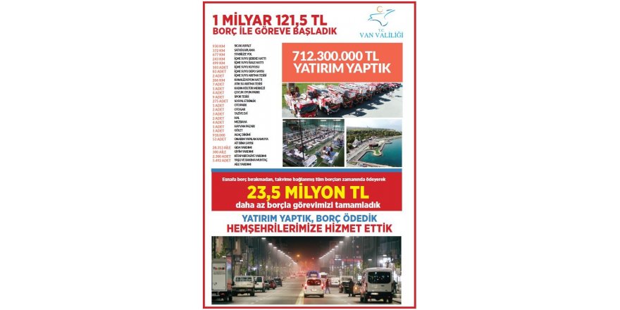 Van Valiliğinden ‘borç’ açıklaması