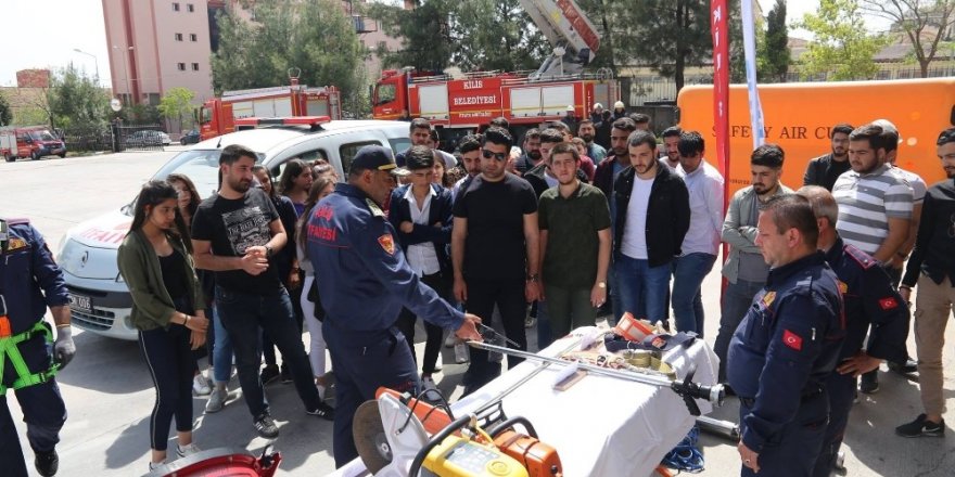 Kilis’te üniversite öğrencilerine yangın eğitimi