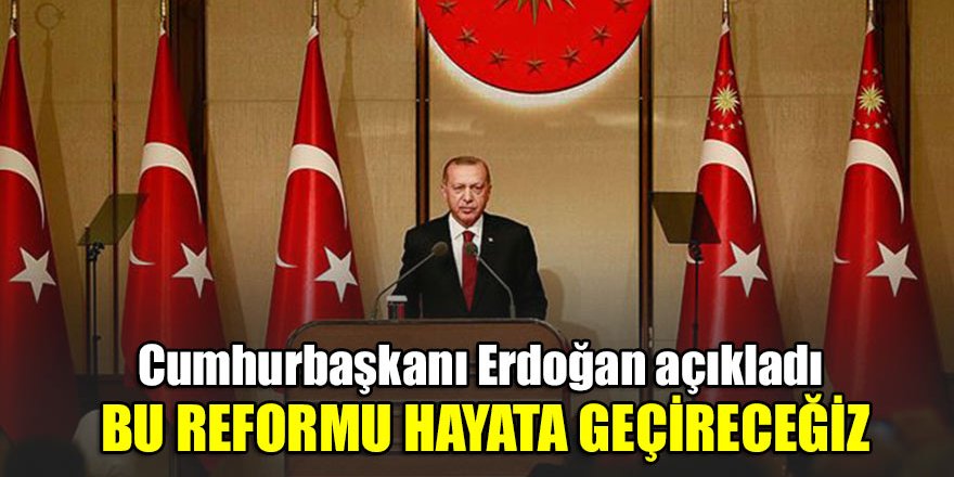 Cumhurbaşkanı Erdoğan: Bu reformu hayata geçireceğiz