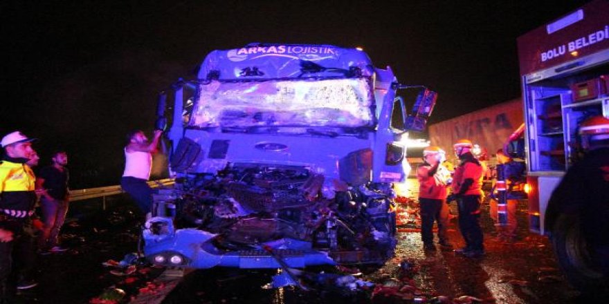 Bolu'da kamyona çarpan TIR'ın sürücüsü öldü