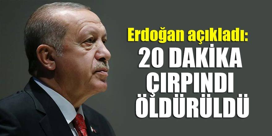 Erdoğan açıkladı: 20 dakika boyunca çırpındı, öldürüldü...