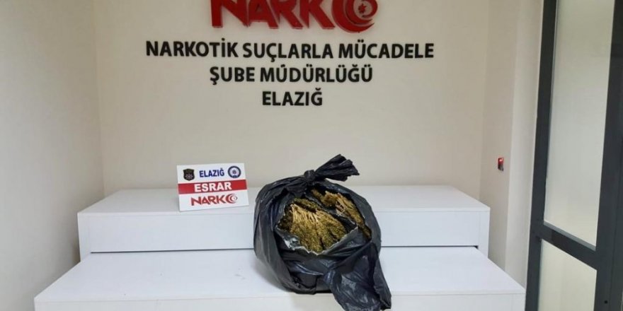 Elazığ’da huzur uygulamasında 9,5 kilo esrar ele geçirildi