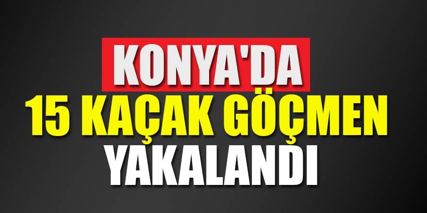 Konya'da 15 kaçak göçmen yakalandı