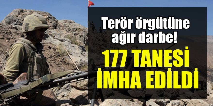 Terör örgütüne ağır darbe! 177 tanesi imha edildi
