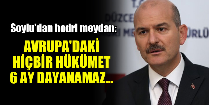 Soylu'dan hodri meydan: Avrupa'daki hiçbir hükümet 6 ay dayanamaz...