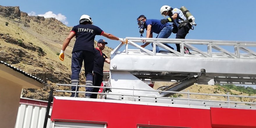 Hastanede yangın tatbikatı