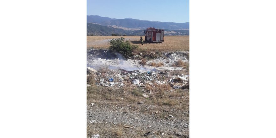 Çöplükteki yangın araziye sıçradı