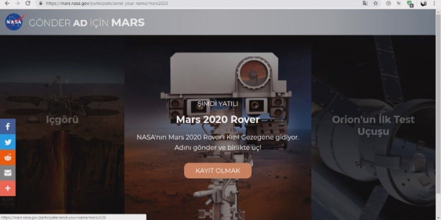 2,5 milyon Türk ismini Mars’a göndermek istiyor
