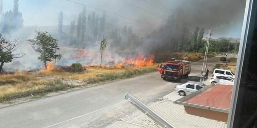 Develi’de bağ yangını