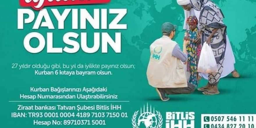 Bitlis İHH’dan “kurban bağışı” çalışması