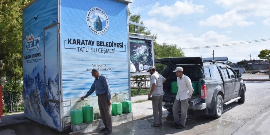 Karatay Belediyesi tatlı su çeşmesi depolarını kendi üretiyor