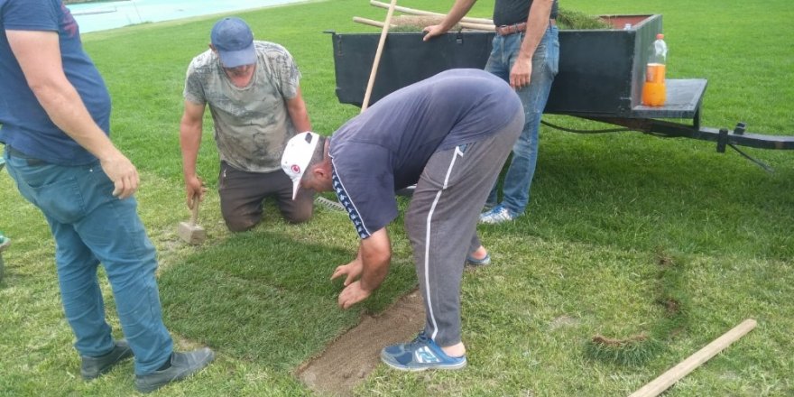Saha bakım çalışmaları devam ediyor