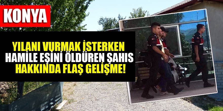 Konya'da yılanı vurmak isterken hamile eşini öldüren şahıs hakkında flaş gelişme!