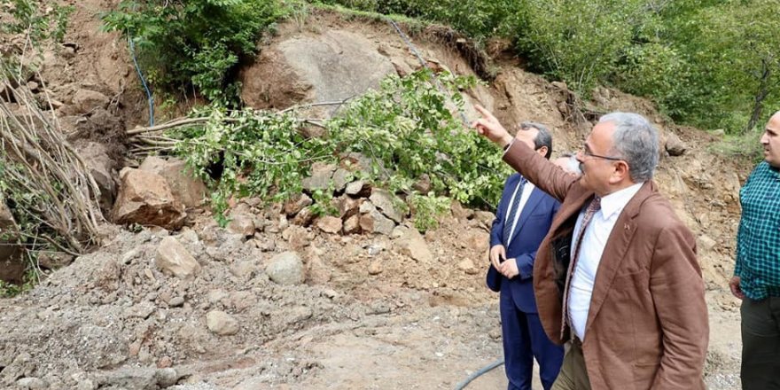 Hilmi Güler heyelan bölgesinde