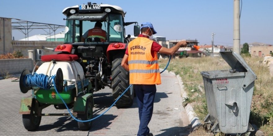 Uçhisar Belediyesi ilaçlama çalışmalarını sürdürüyor