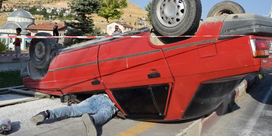 Malatya’da otomobil takla attı: 1 yaralı
