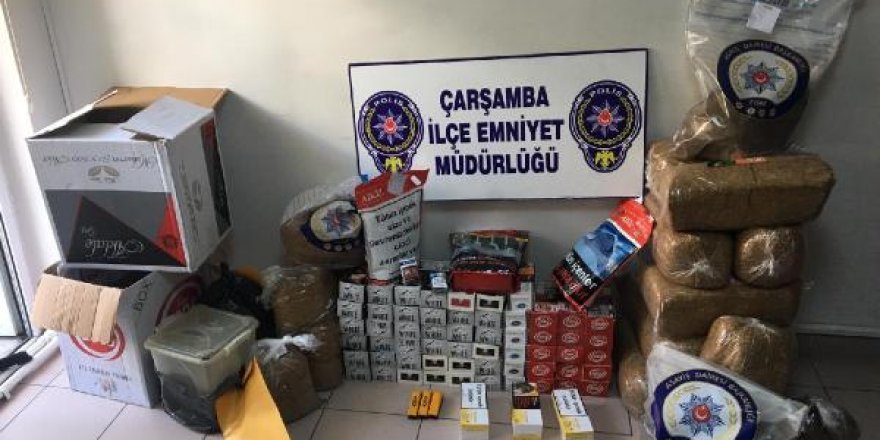 Çarşamba'da, 'Duman' operasyonunda 84 kilo kaçak tütün ele geçirildi
