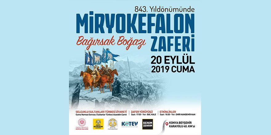 Miryokefalon Zaferi’nin 843. Yıl Dönümü Konya’da kutlanacak
