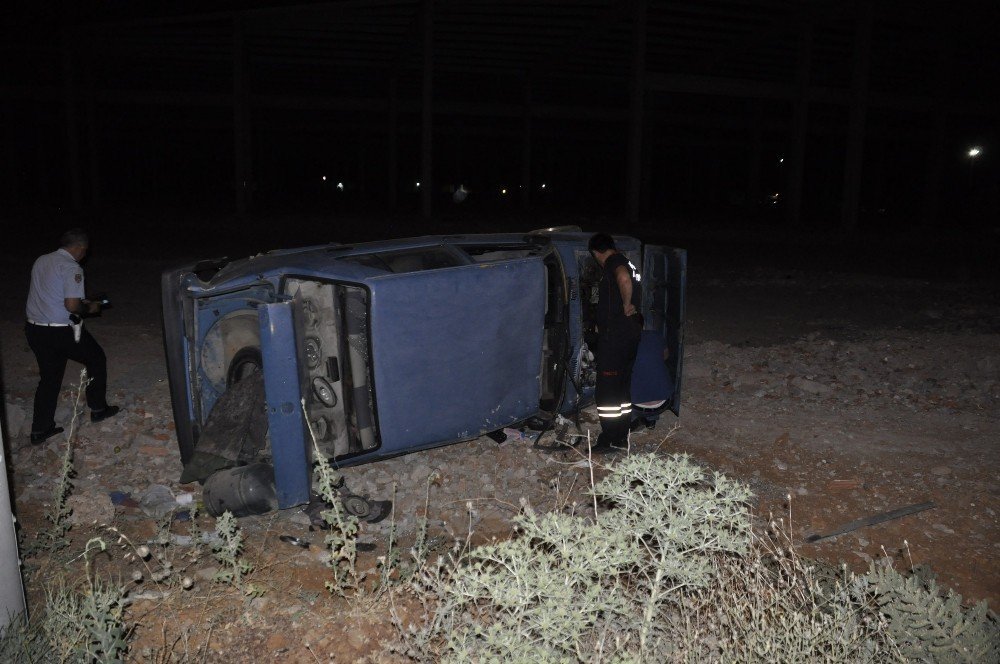 Konya'da takla atan otomobilin sürücüsü ağır yaralandı