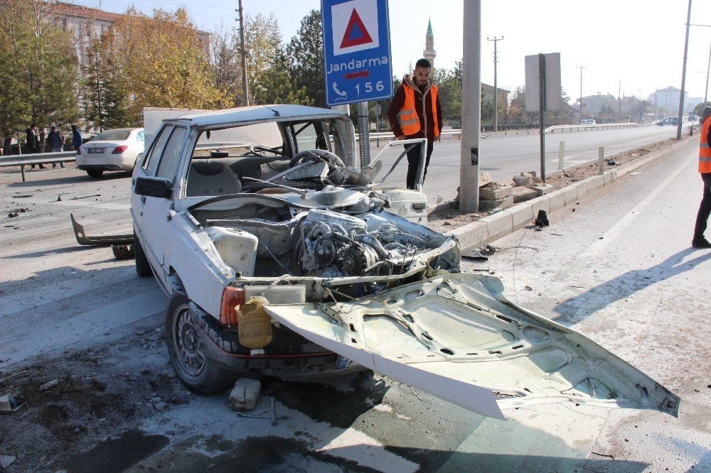 Karaman'da feci kaza! Şoför araçtan 20 metre fırladı