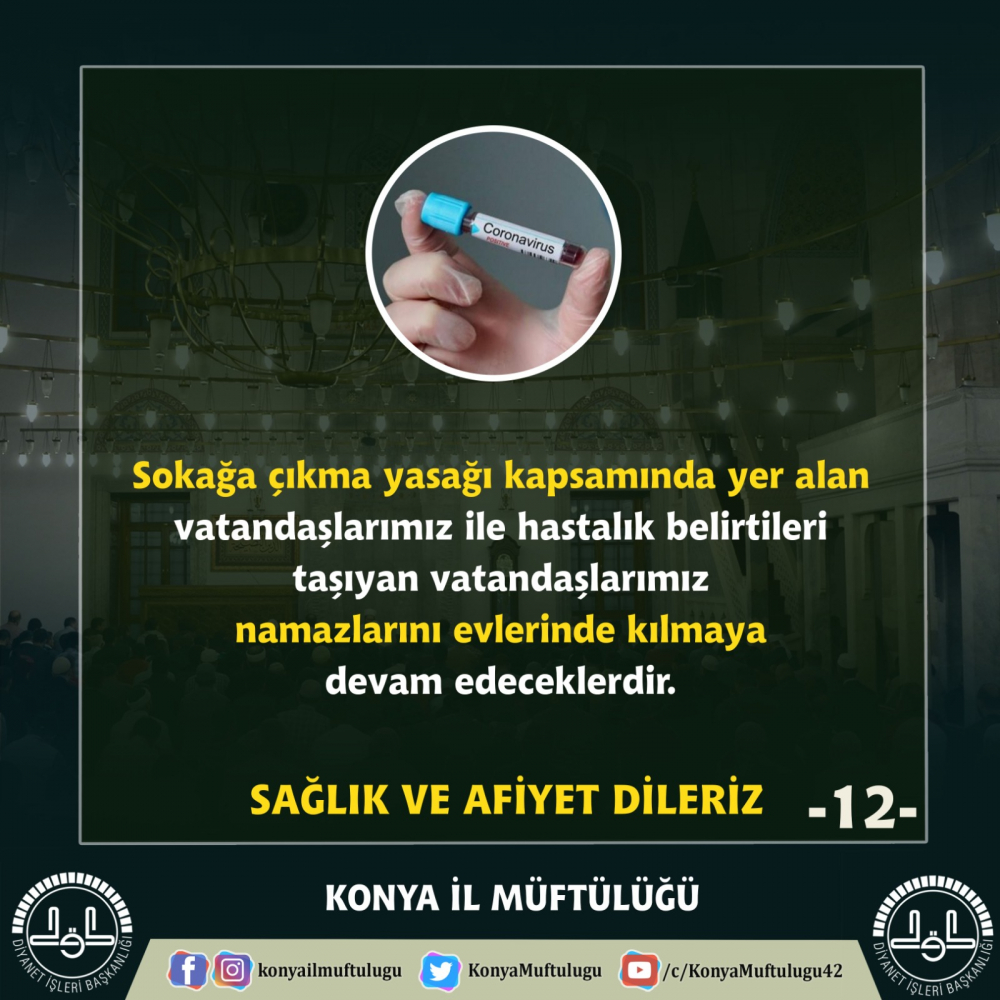 Konya'da camilerde alınan koronavirüs tedbirleri 14